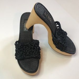 NWOB BCBG Paris wooden sandals
